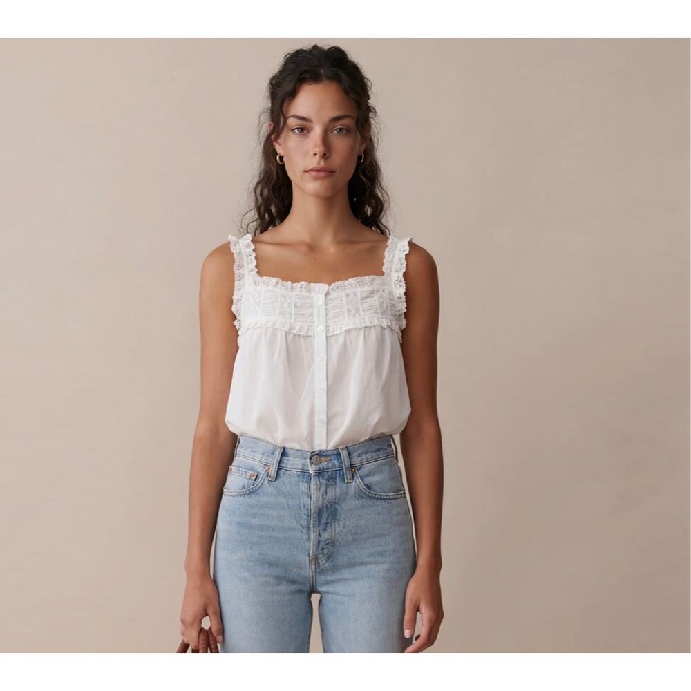 sorella Etienne Cotton Top white size 2 $172 - Picture 3 of 6
